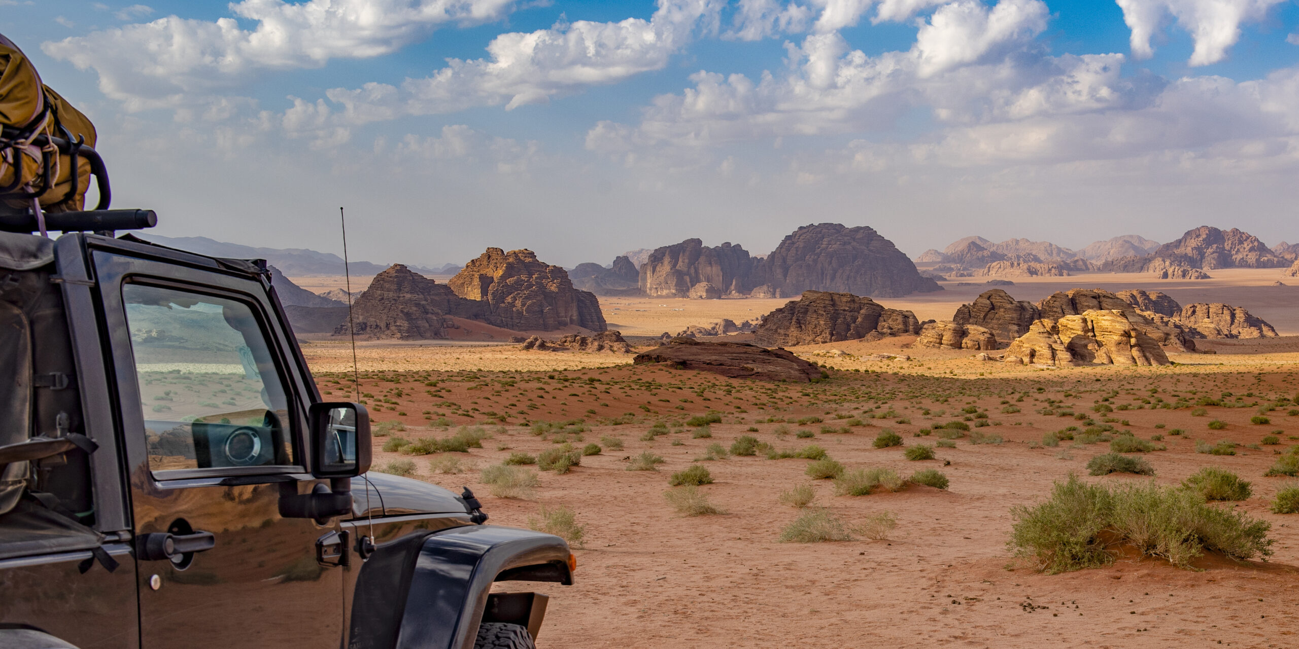 Off-road in a desert landscape north of Tabuk